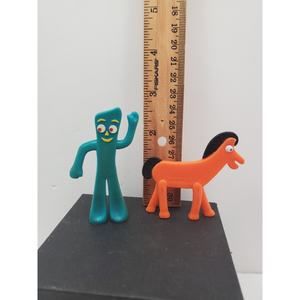 GUMBY AND POKEY Pocket Size Rubber Bendable Figures Jesco Prema Toy 2.75 Inch